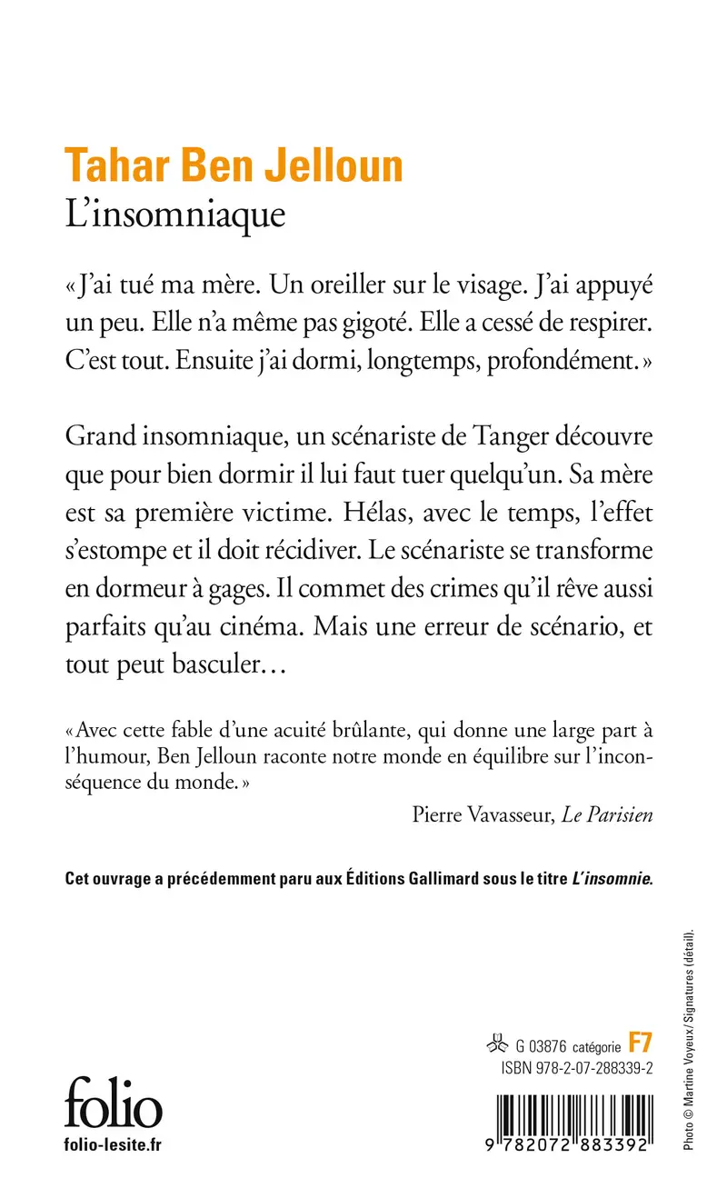 L'insomniaque - Tahar Ben Jelloun