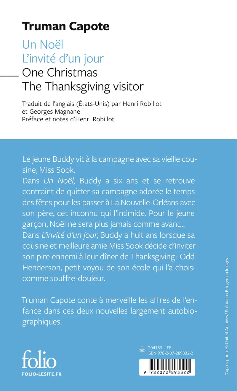 Un Noël/One Christmas – L'invité d'un jour/The Thanksgiving visitor - Truman Capote