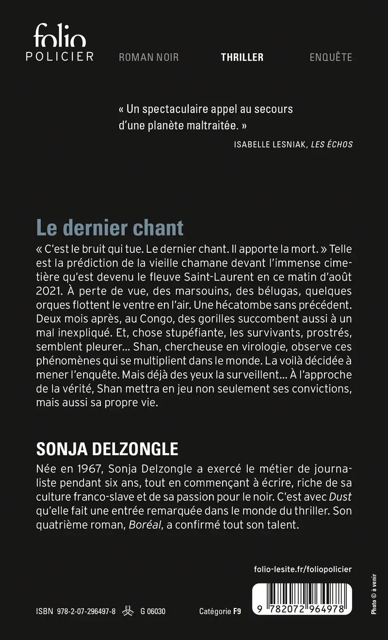 Le dernier chant - Sonja Delzongle