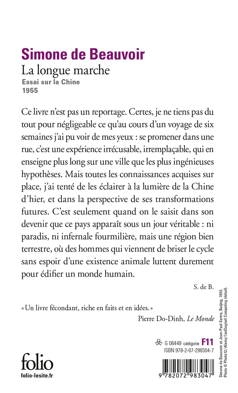 La longue marche - Simone de Beauvoir