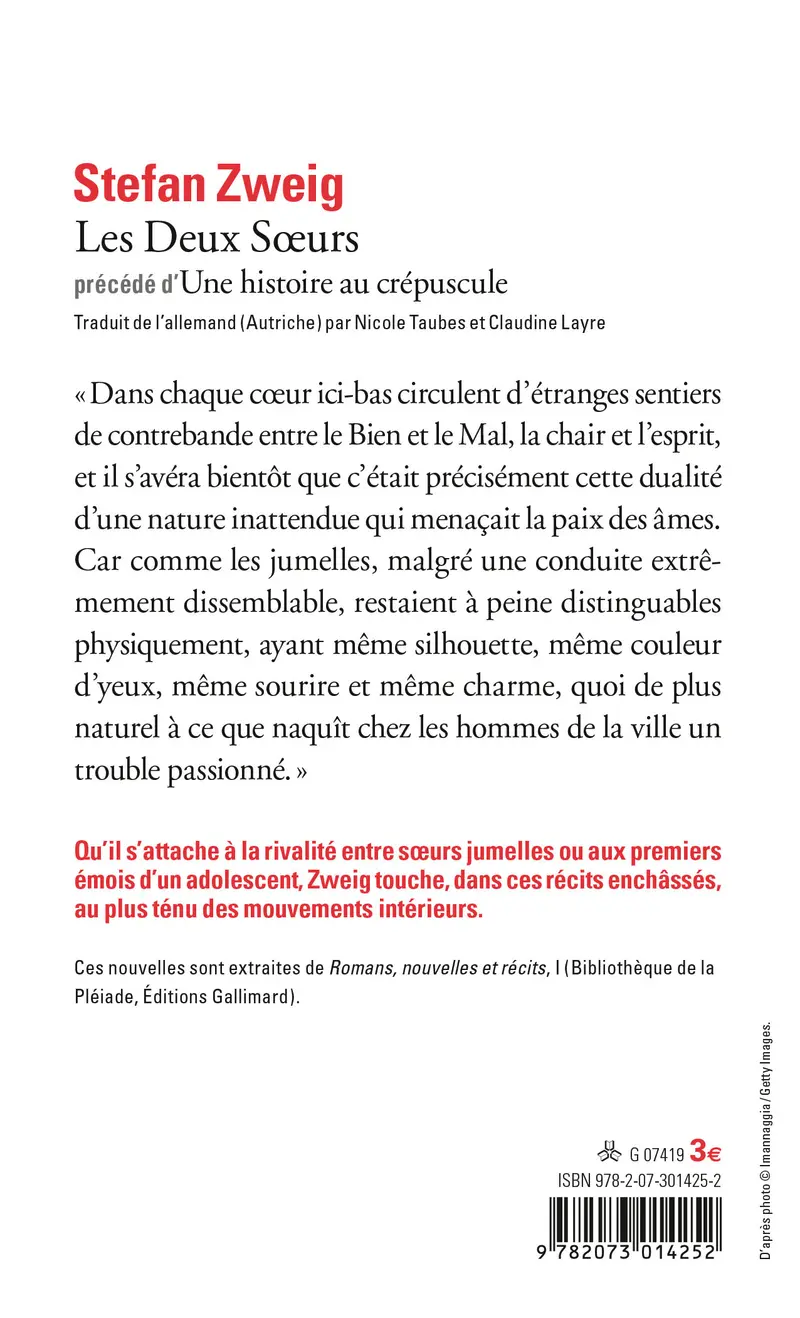 Les Deux Sœurs précédé d'Une histoire au crépuscule - Stefan Zweig