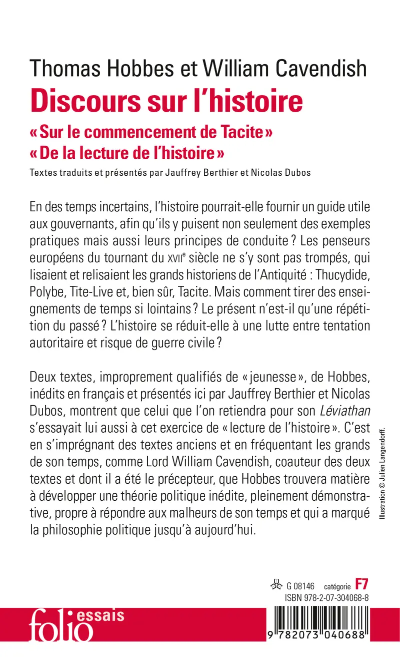 Discours sur l'histoire - William Cavendish - Thomas Hobbes