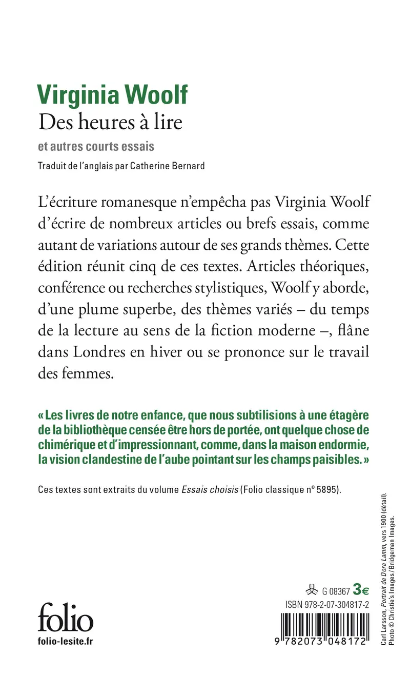 Des heures à lire et autres courts essais - Virginia Woolf