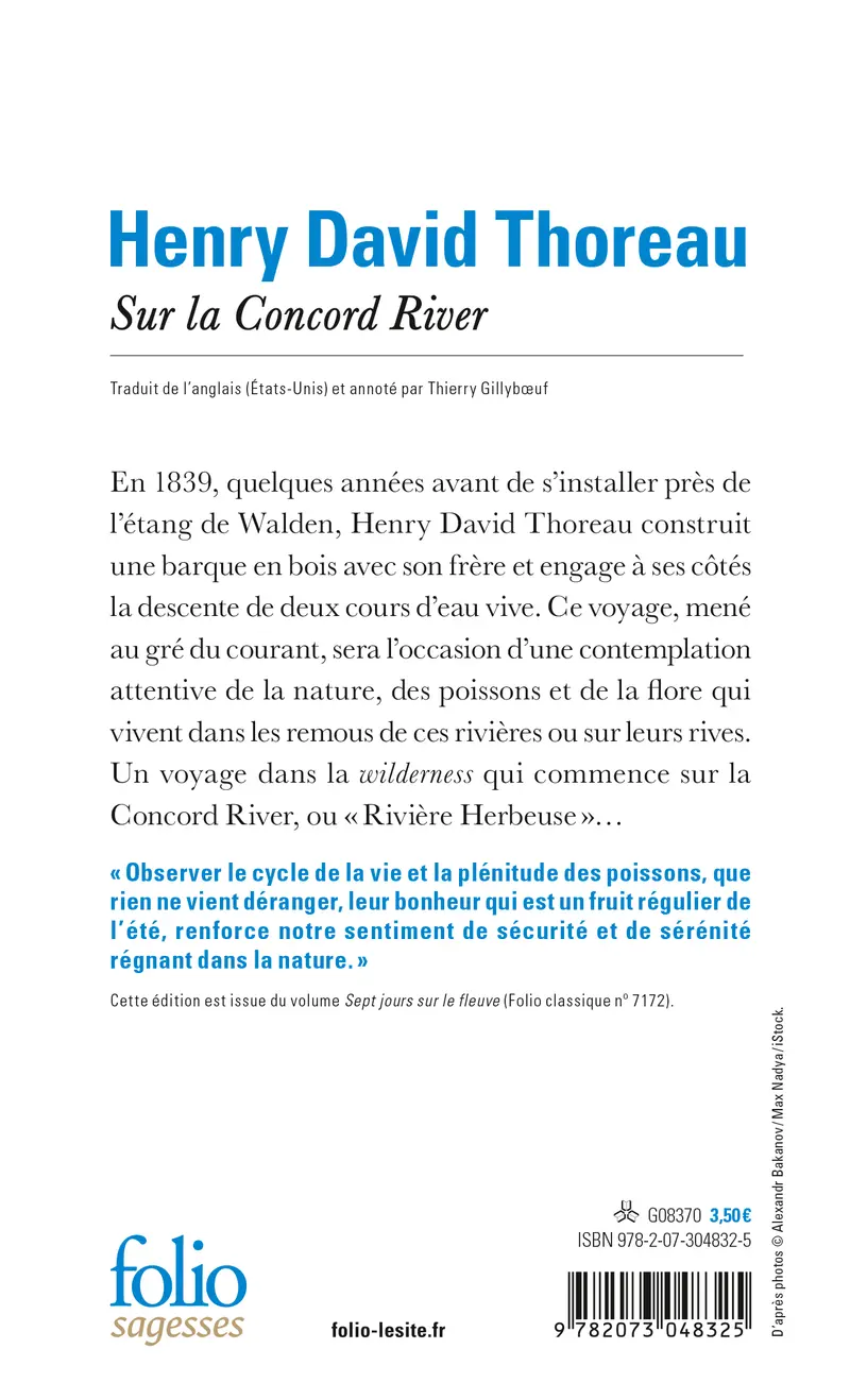 Sur la Concord River - Henry David Thoreau