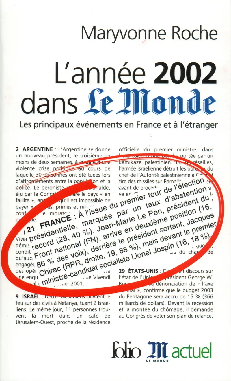 L'Année 2002 dans «Le Monde» - Maryvonne Roche