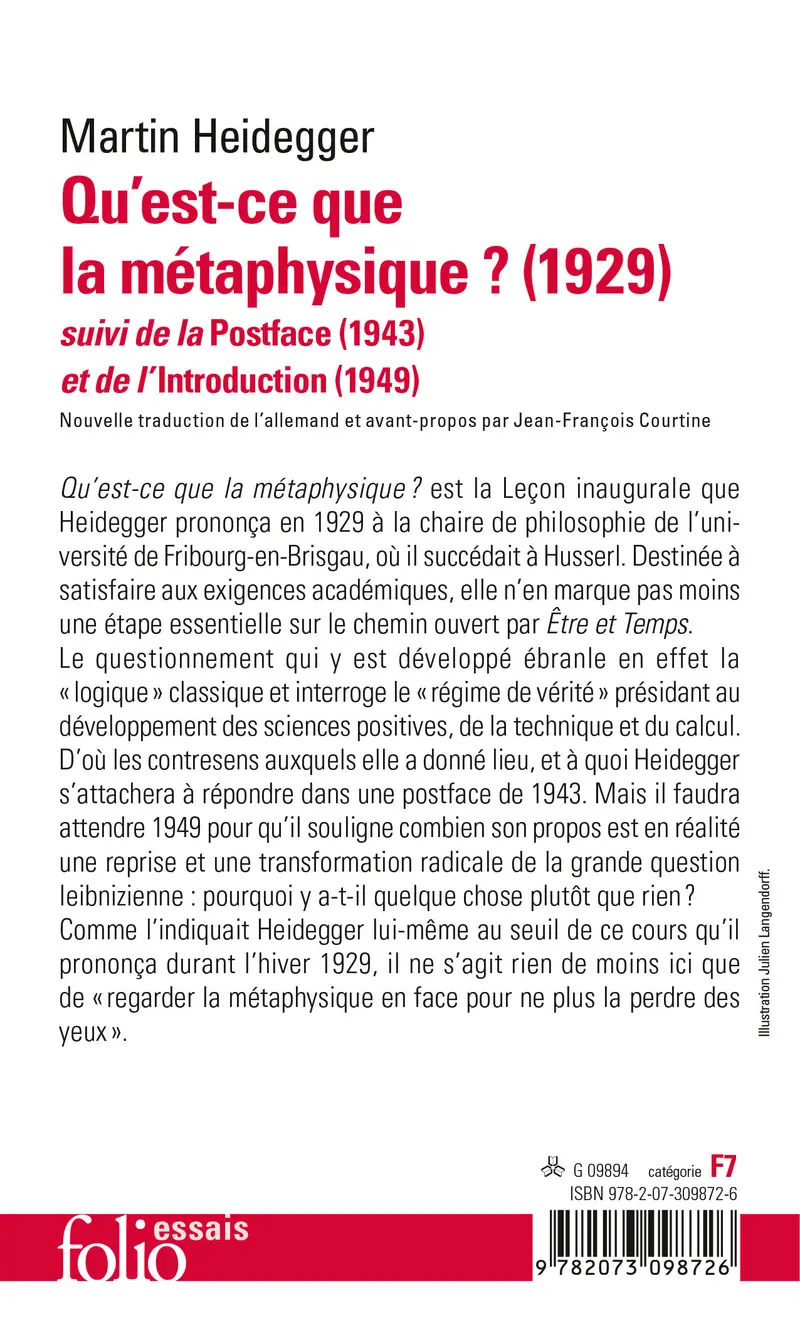 Qu'est-ce que la métaphysique ? - Martin Heidegger