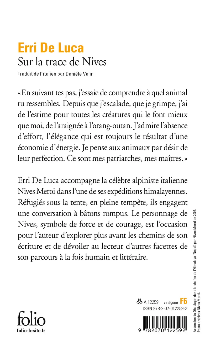 Sur la trace de Nives - Erri De Luca