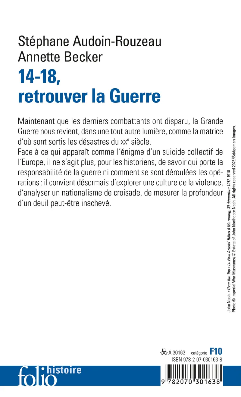 14-18, retrouver la Guerre - Annette Becker - Stéphane Audoin-Rouzeau