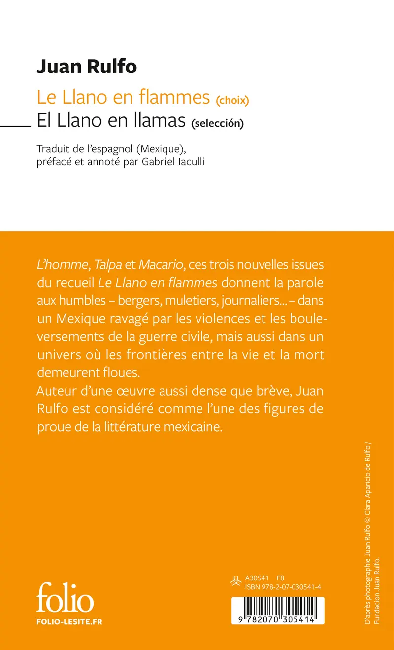 Le Llano en flammes (choix)/El llano en llamas (selección) - Juan Rulfo