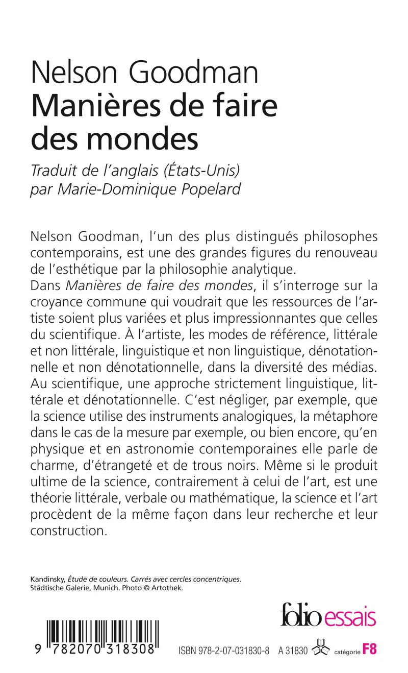 Manières de faire des mondes - Nelson Goodman