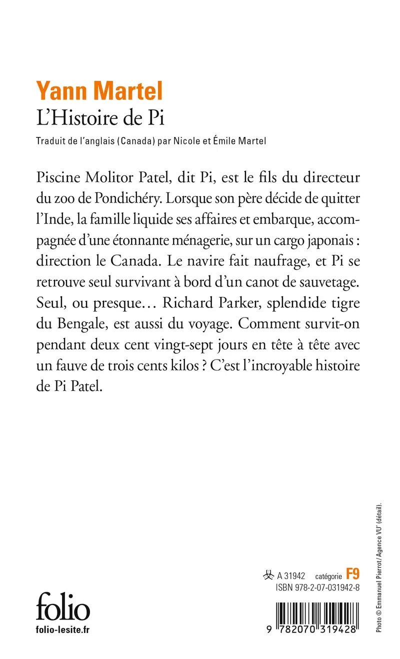 L'Histoire de Pi - Yann Martel