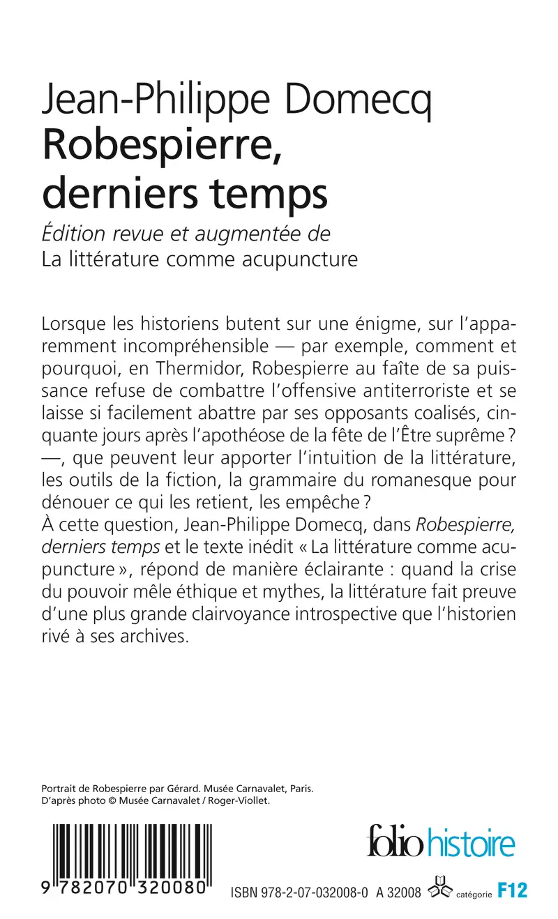 Robespierre, derniers temps - Jean-Philippe Domecq