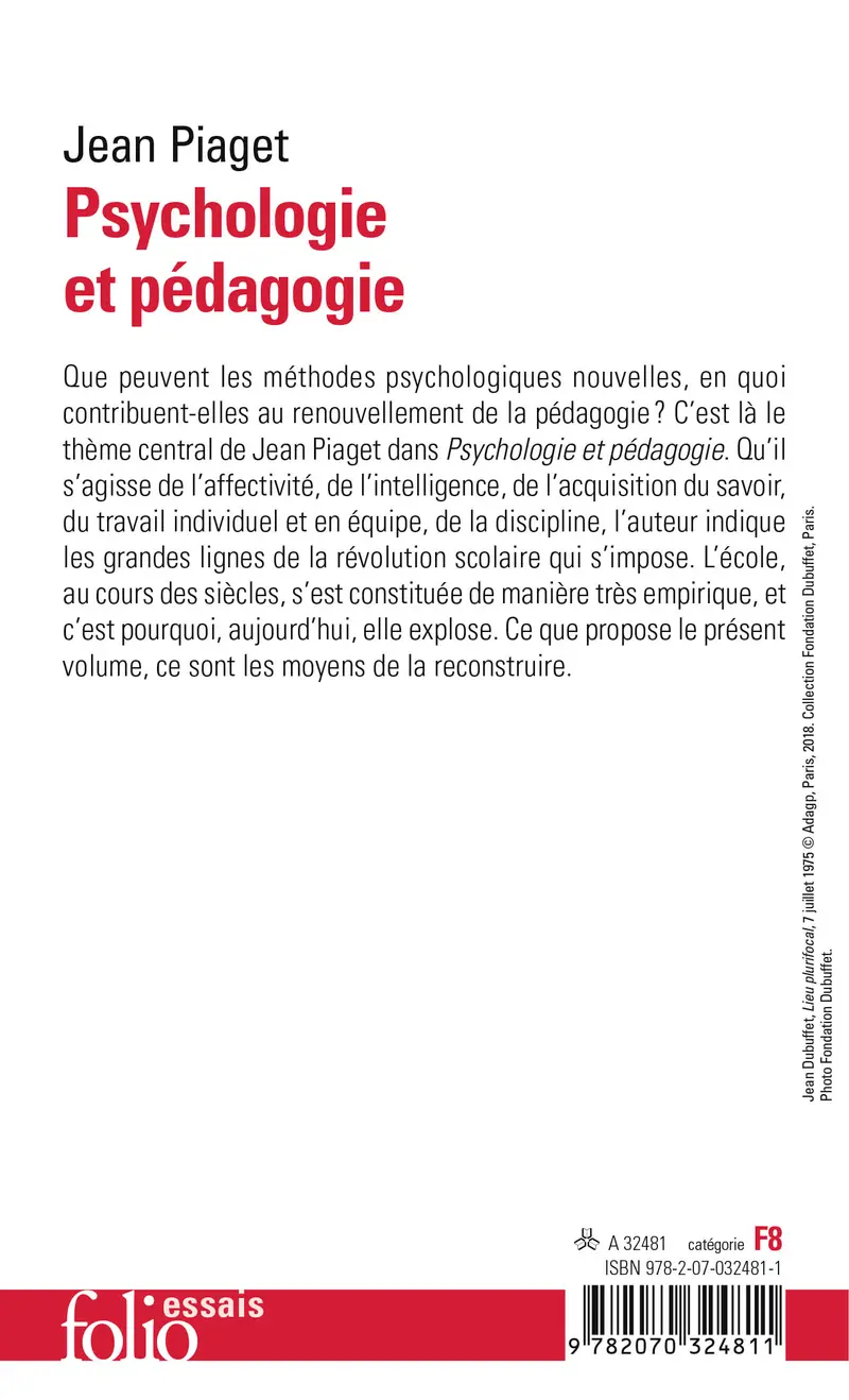 Psychologie et pédagogie - Jean Piaget