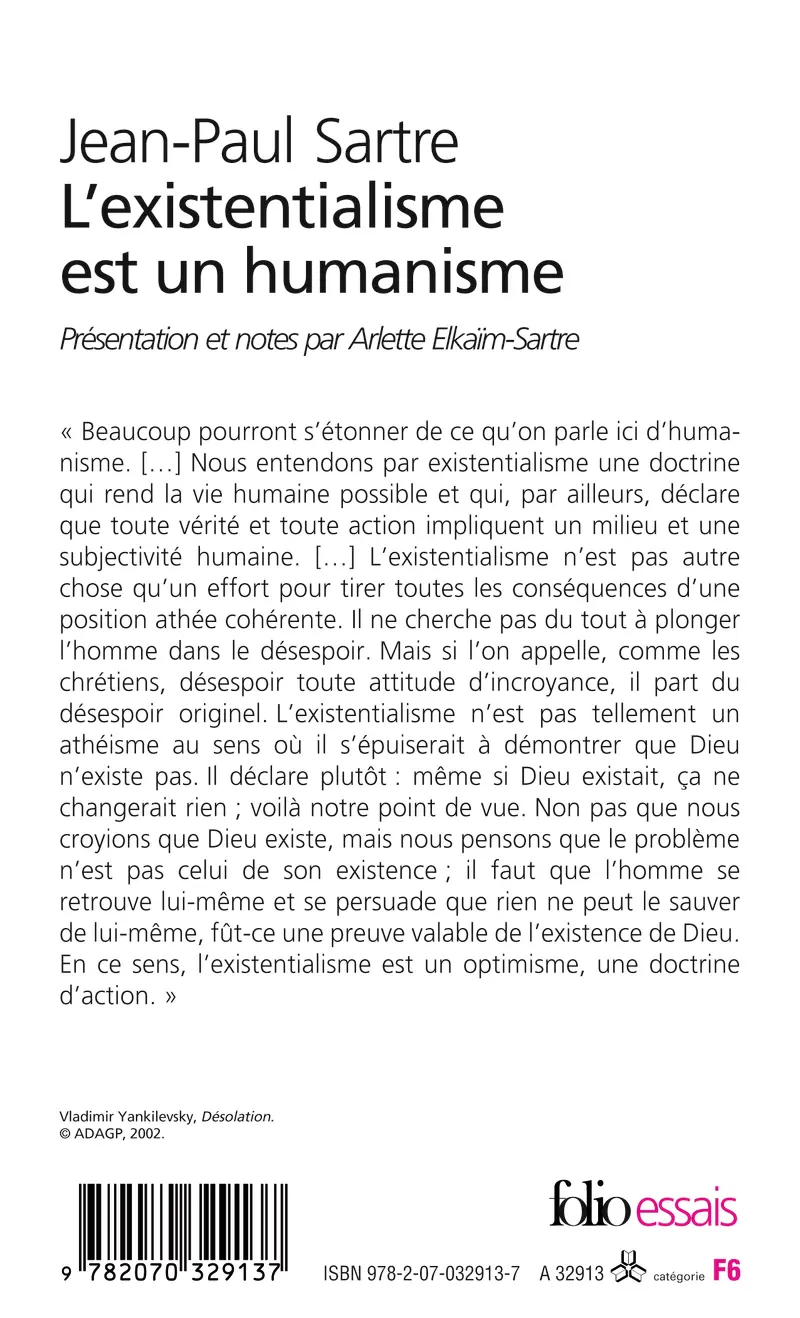 L'existentialisme est un humanisme - Jean-Paul Sartre