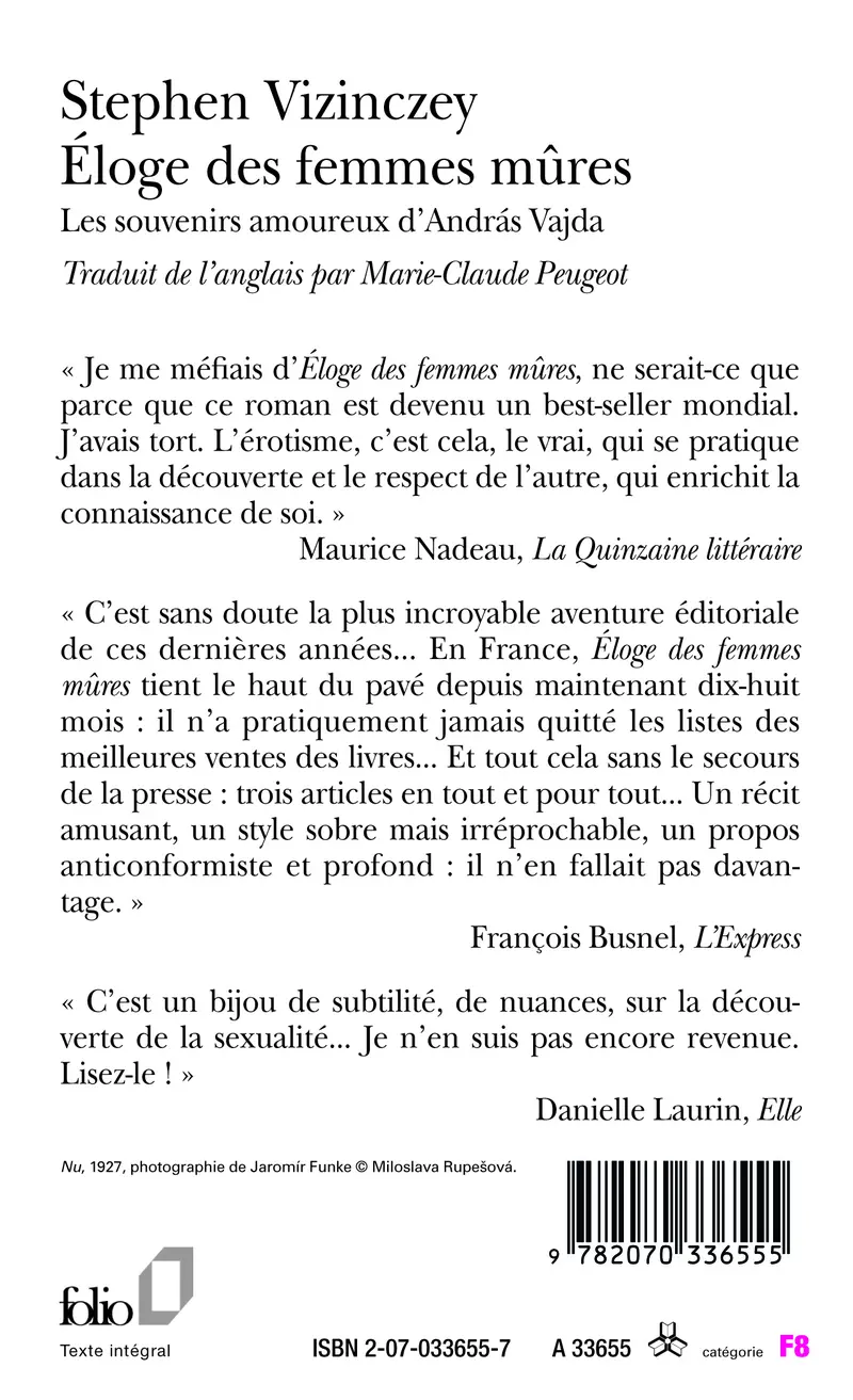 Éloge des femmes mûres - Stephen Vizinczey