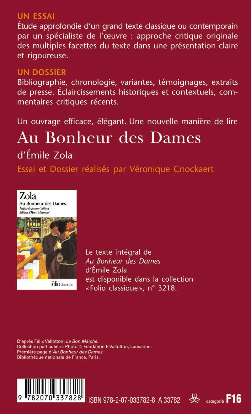 Au Bonheur des Dames d'Émile Zola (Essai et dossier) - Véronique Cnockaert