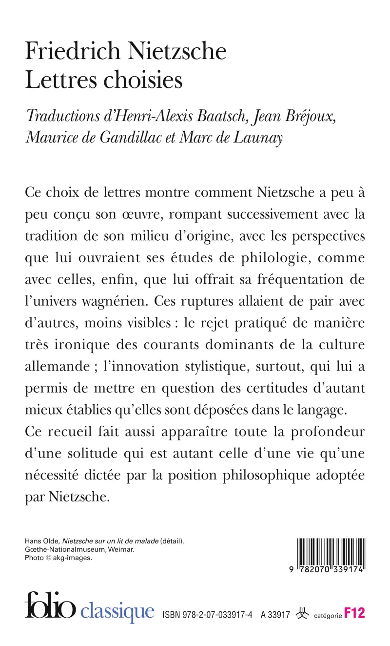 Lettres choisies - Friedrich Nietzsche