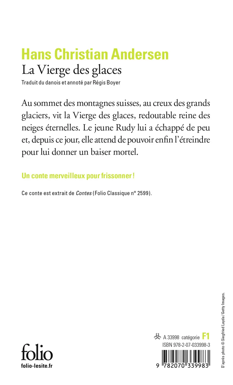 La Vierge des glaces - Hans Christian Andersen