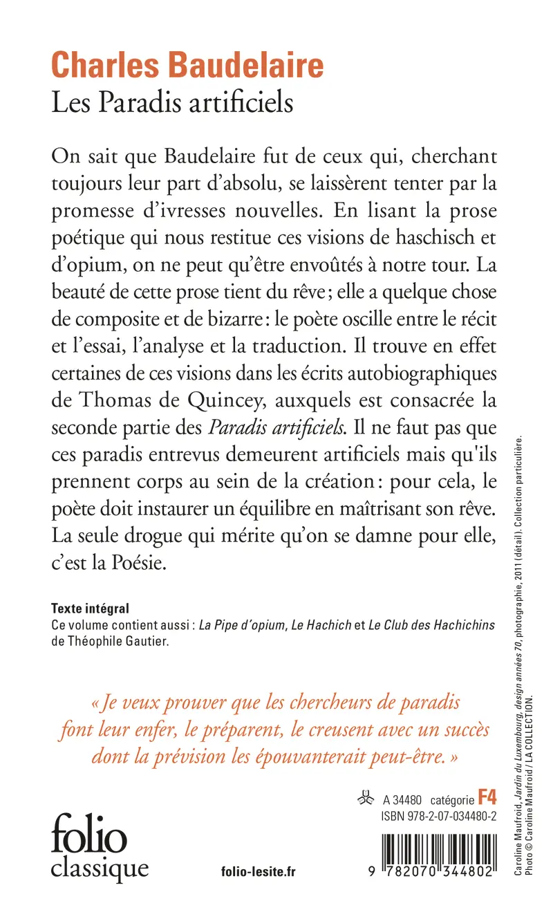 Les Paradis artificiels - Charles Baudelaire - Théophile Gautier
