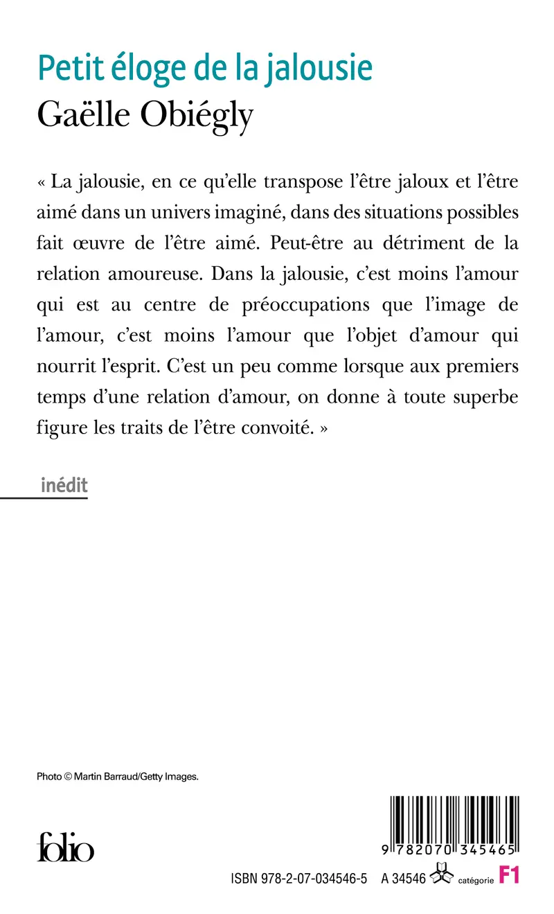 Petit éloge de la jalousie - Gaëlle Obiégly