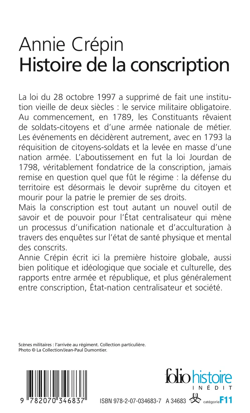 Histoire de la conscription - Annie Crépin