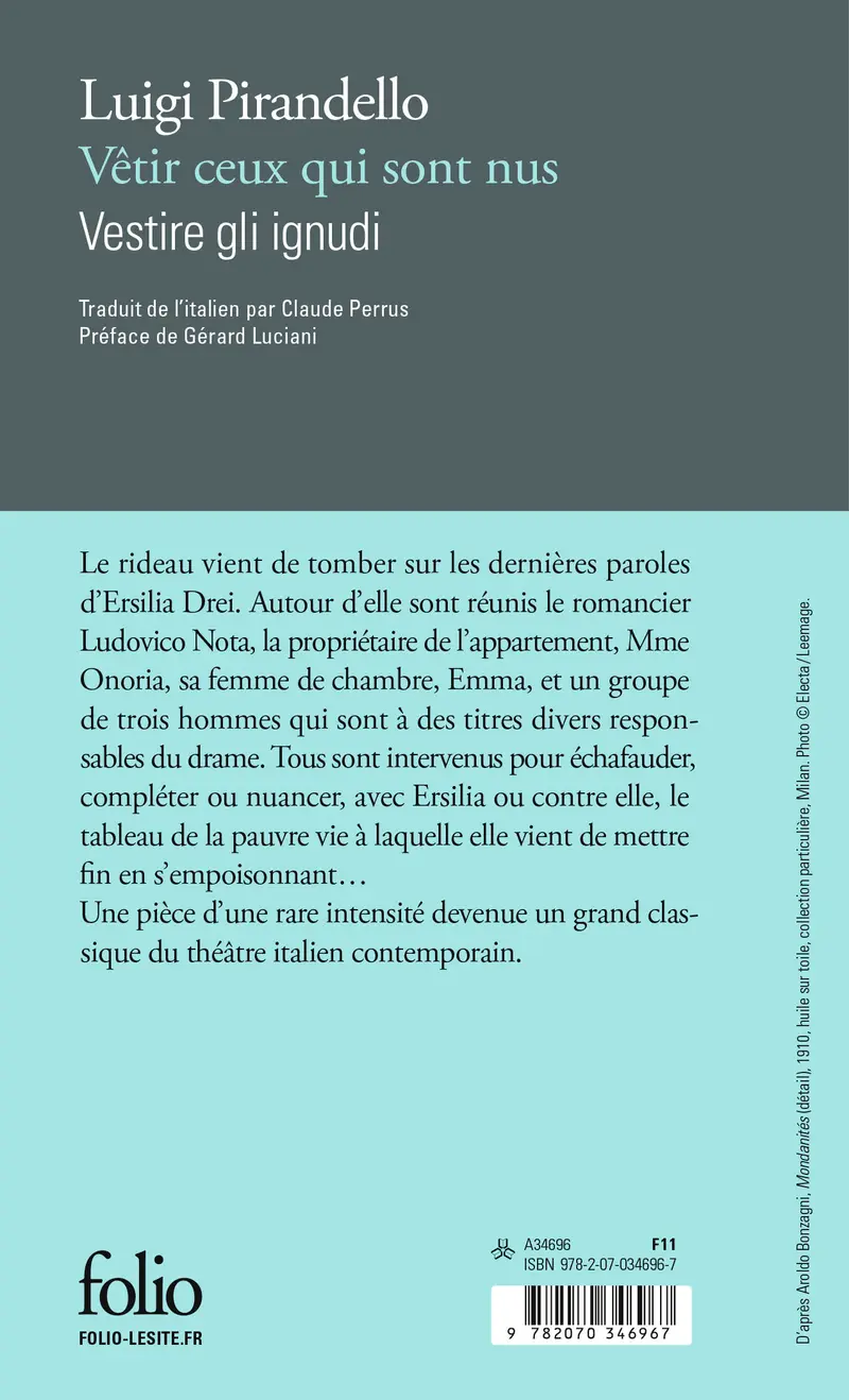 Vêtir ceux qui sont nus/Vestire gli ignudi - Luigi Pirandello