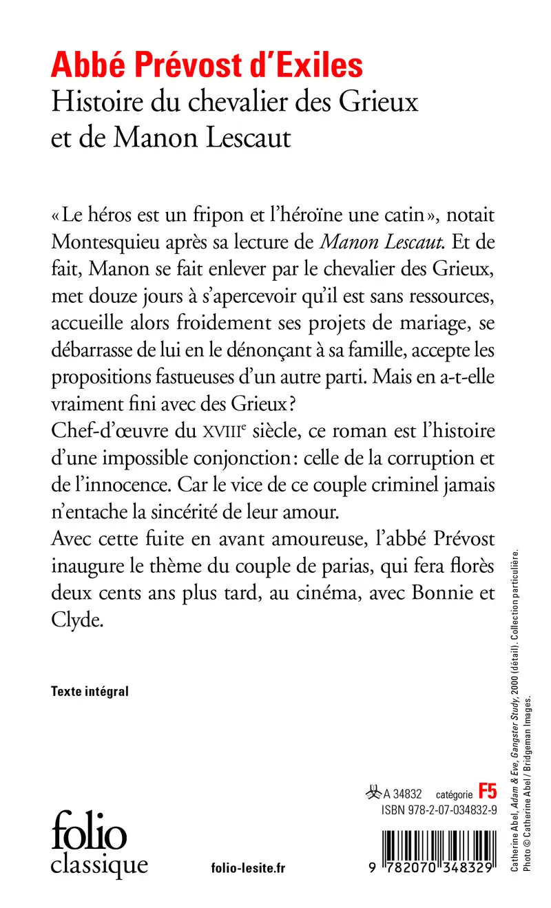 Manon Lescaut - Bac 2025 - Abbé Prévost
