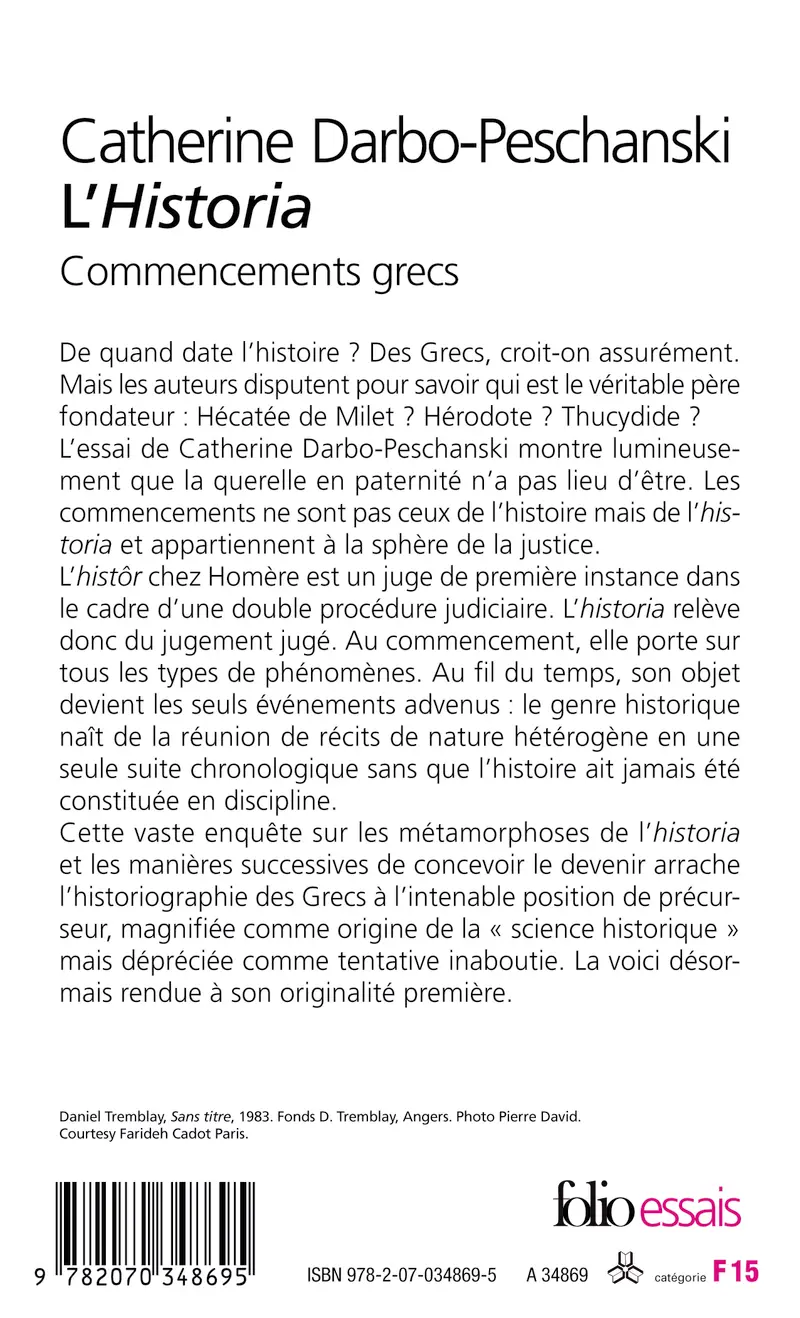 L'«Historia». Commencements grecs - Catherine Darbo-Peschanski