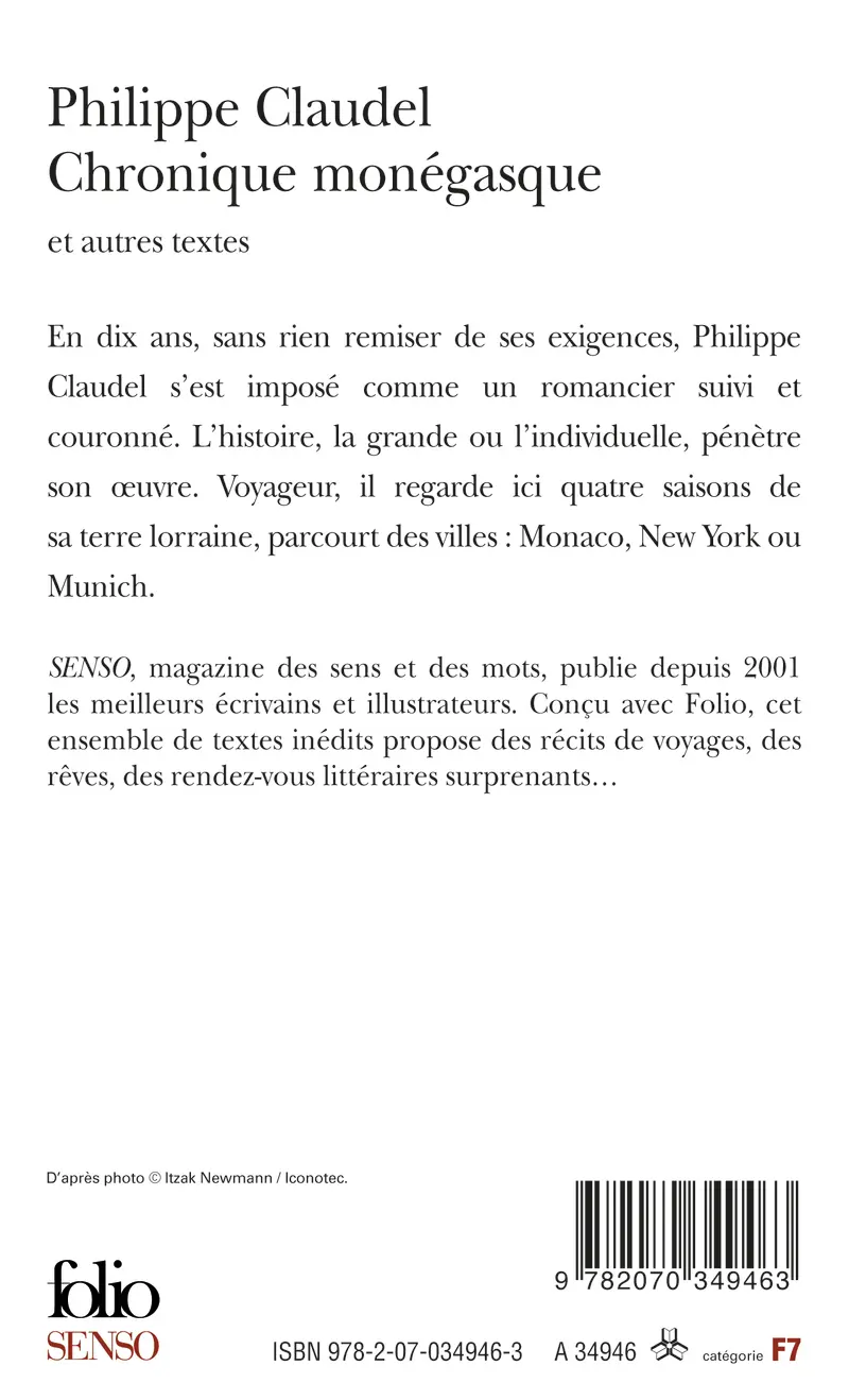 Chronique monégasque et autres textes - Philippe Claudel