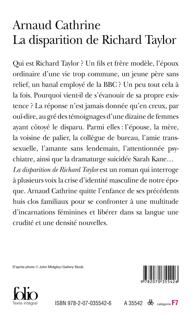 La disparition de Richard Taylor - Arnaud Cathrine