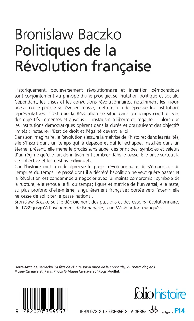 Politiques de la Révolution française - Bronislaw Baczko