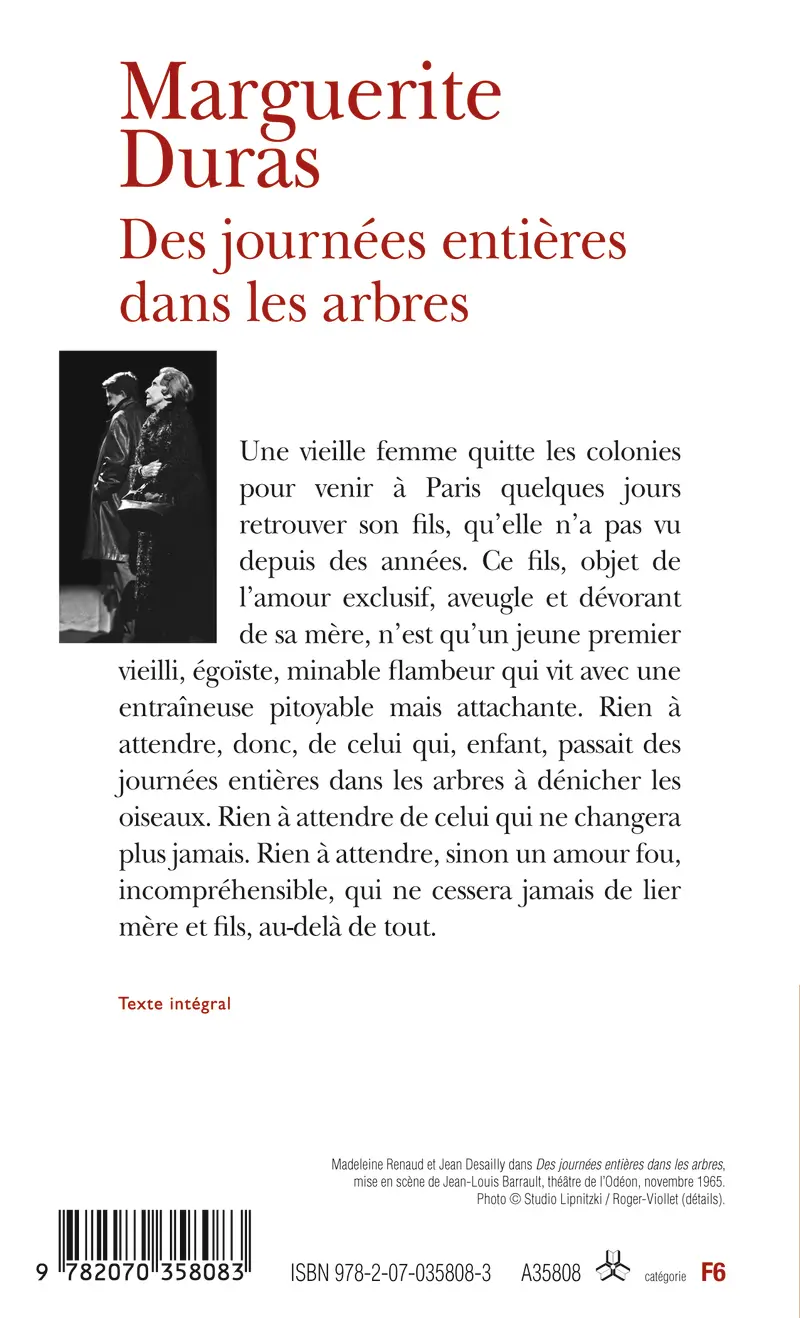 Des journées entières dans les arbres - Marguerite Duras