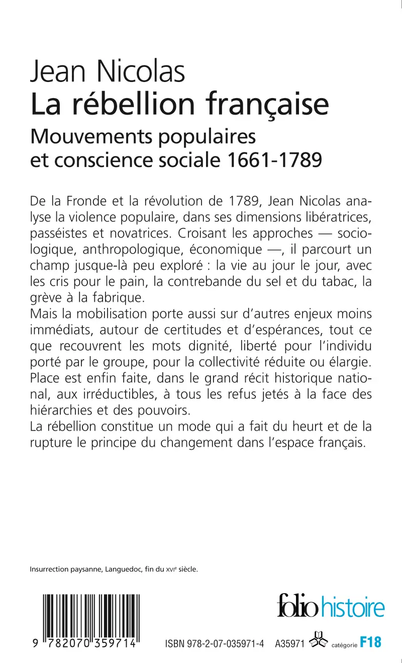 La rébellion française - Jean Nicolas