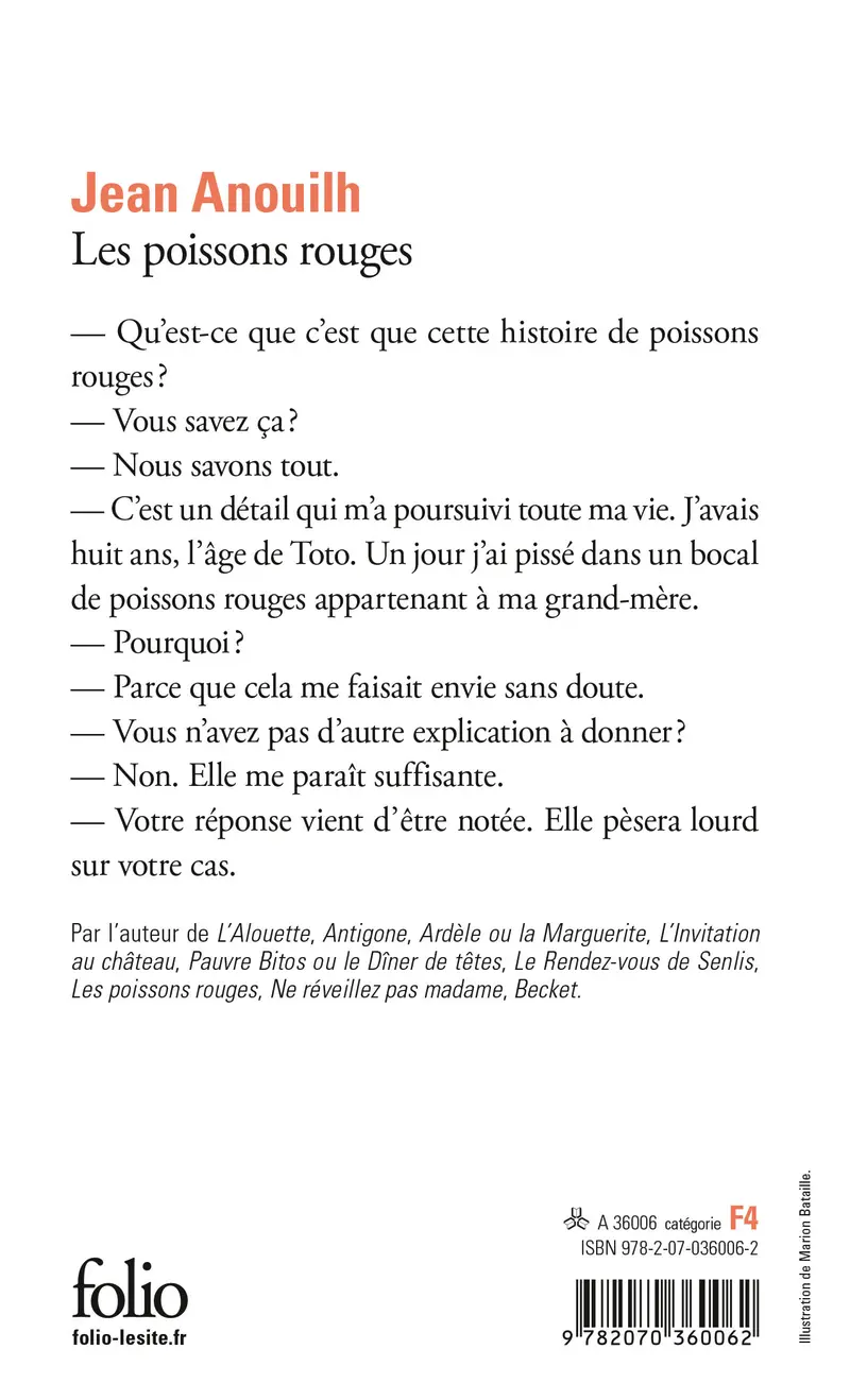 Les Poissons rouges ou Mon père, ce héros - Jean Anouilh