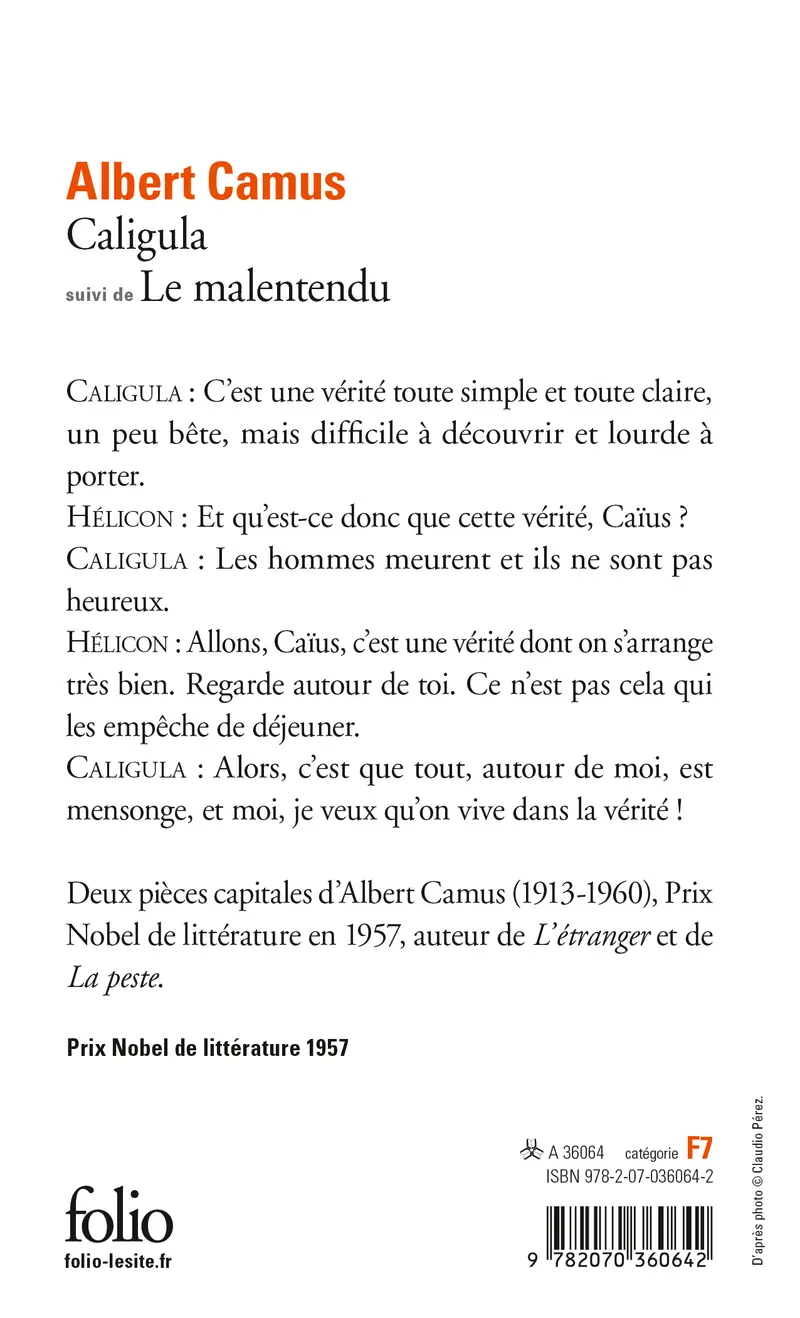 Caligula suivi de Le Malentendu - Albert Camus