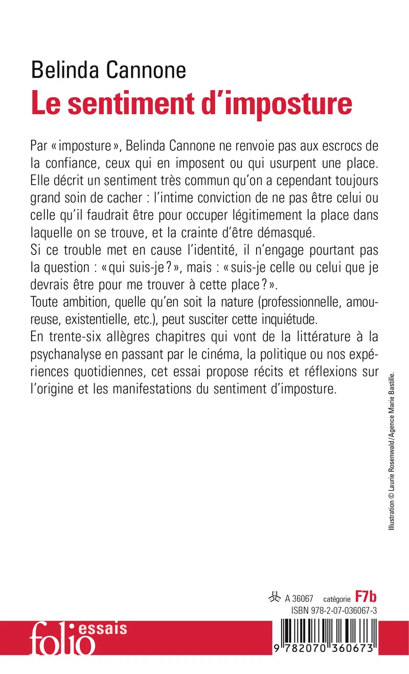 Le sentiment d'imposture - Belinda Cannone