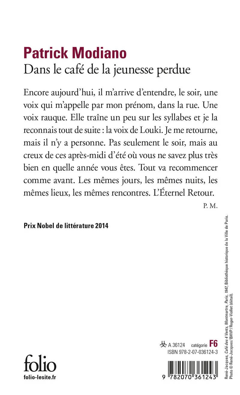 Dans le café de la jeunesse perdue - Patrick Modiano