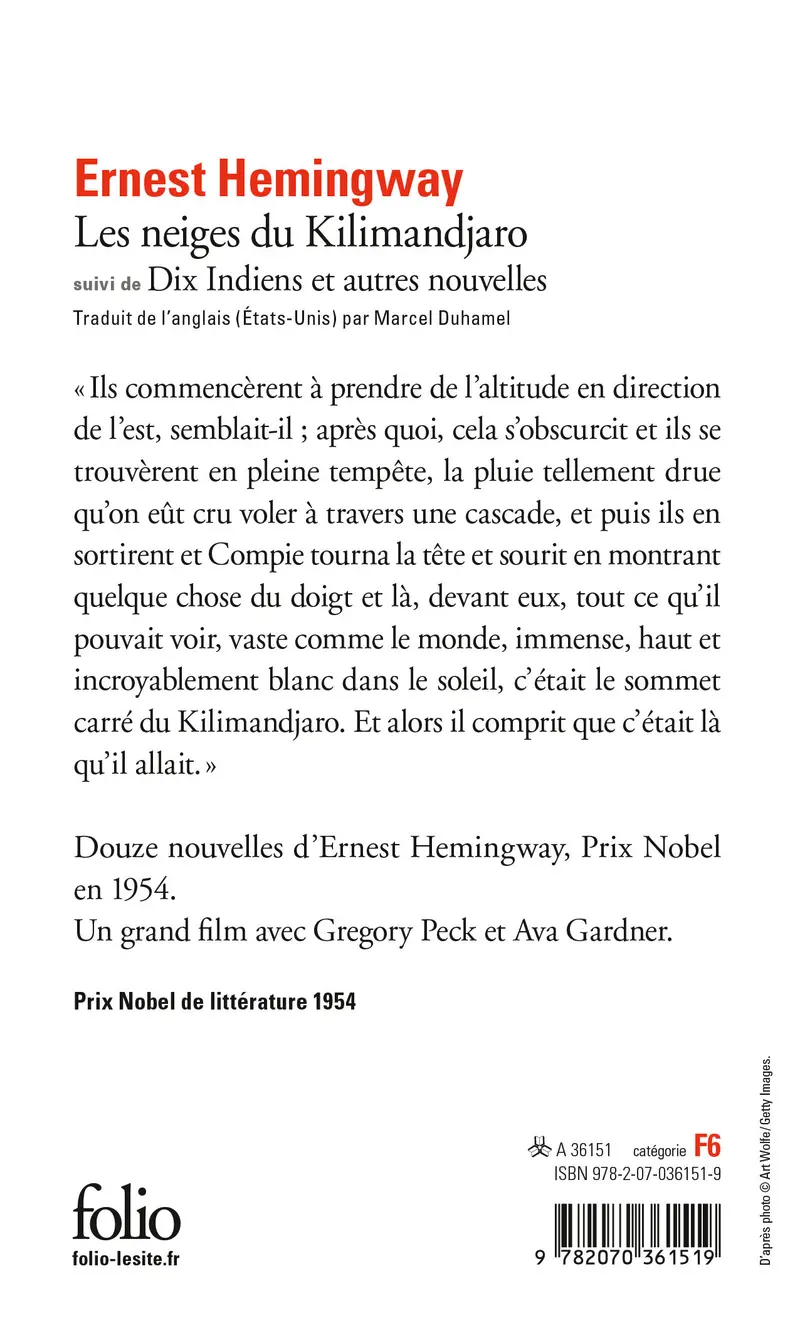 Les Neiges du Kilimandjaro suivi de Dix Indiens et autres nouvelles - Ernest Hemingway