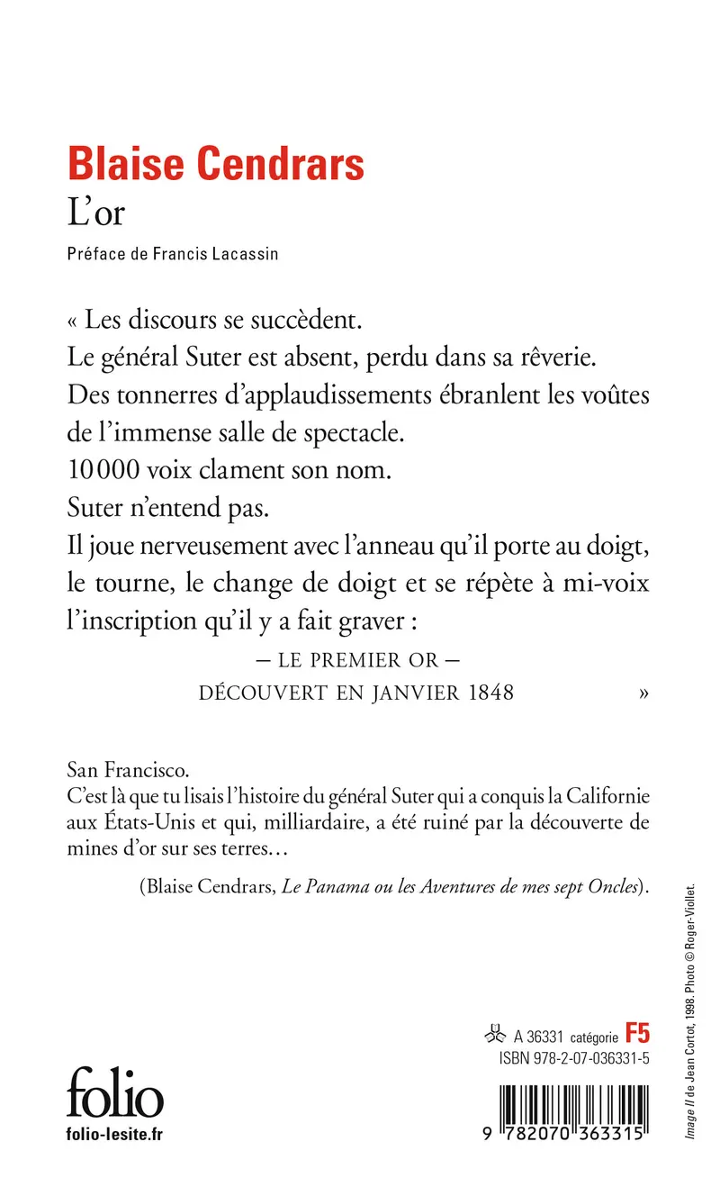L'Or - Blaise Cendrars