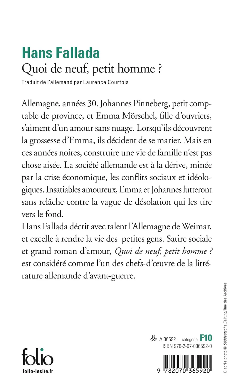 Quoi de neuf, petit homme? - Hans Fallada