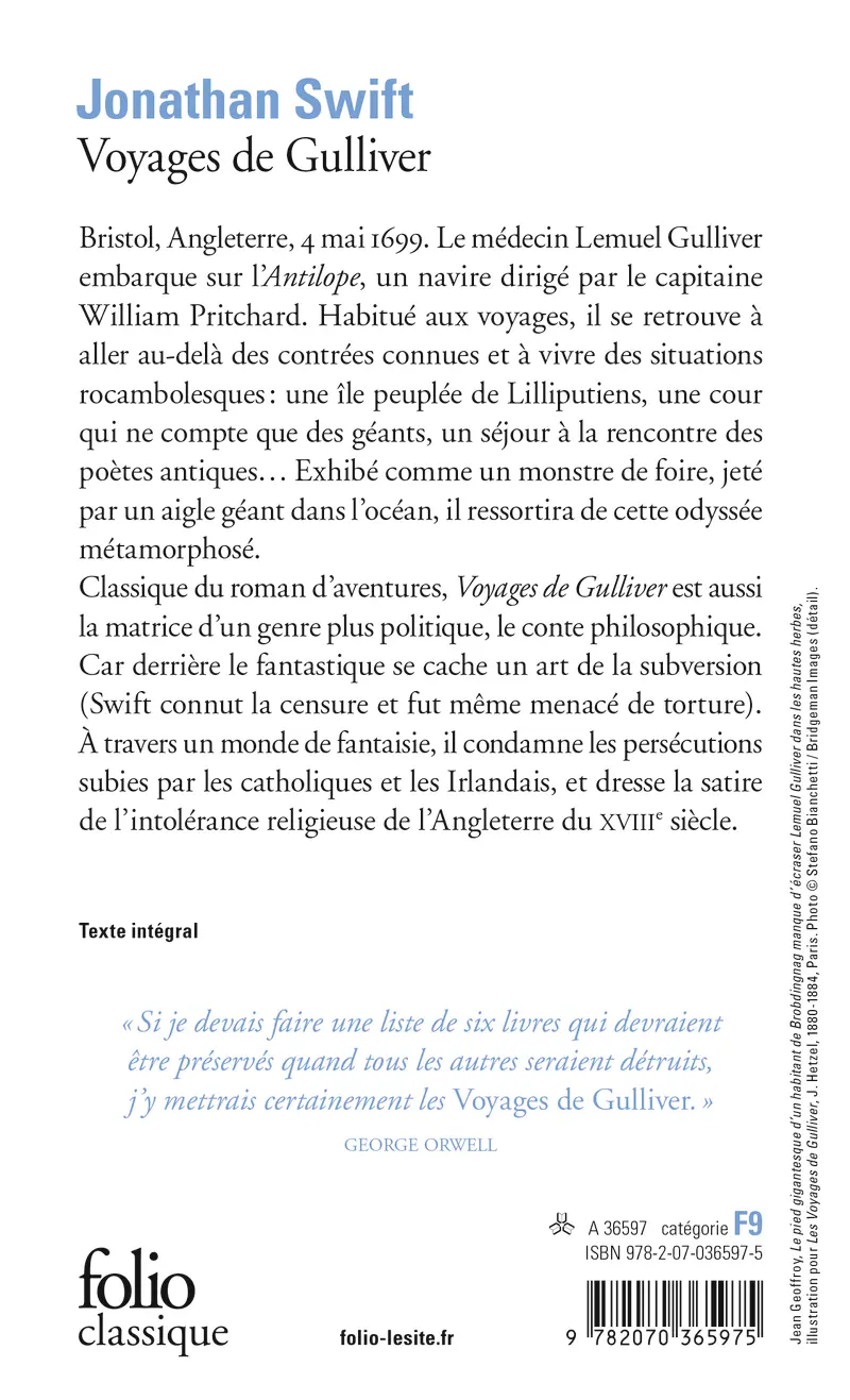 Voyages de Gulliver - Jonathan Swift