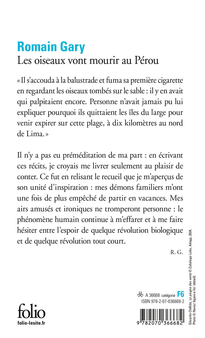 Les oiseaux vont mourir au Pérou - Romain Gary