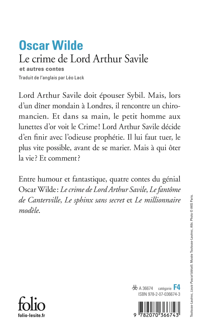 Le Crime de Lord Arthur Savile et autres contes - Oscar Wilde