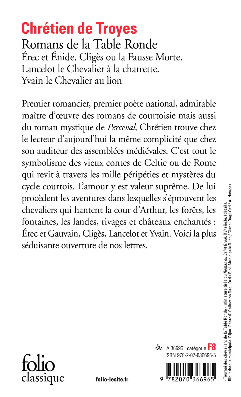 Romans de la Table Ronde - Chrétien de Troyes