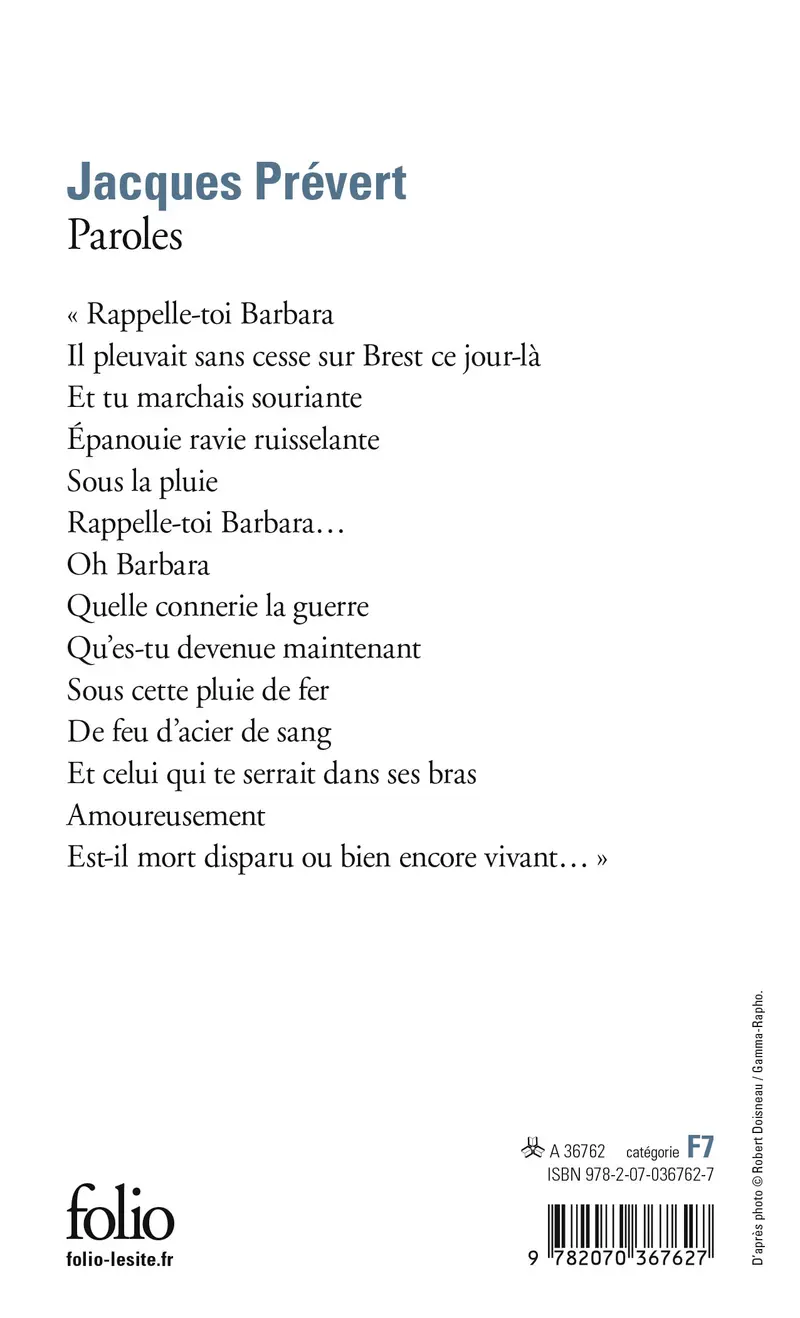 Paroles - Jacques Prévert