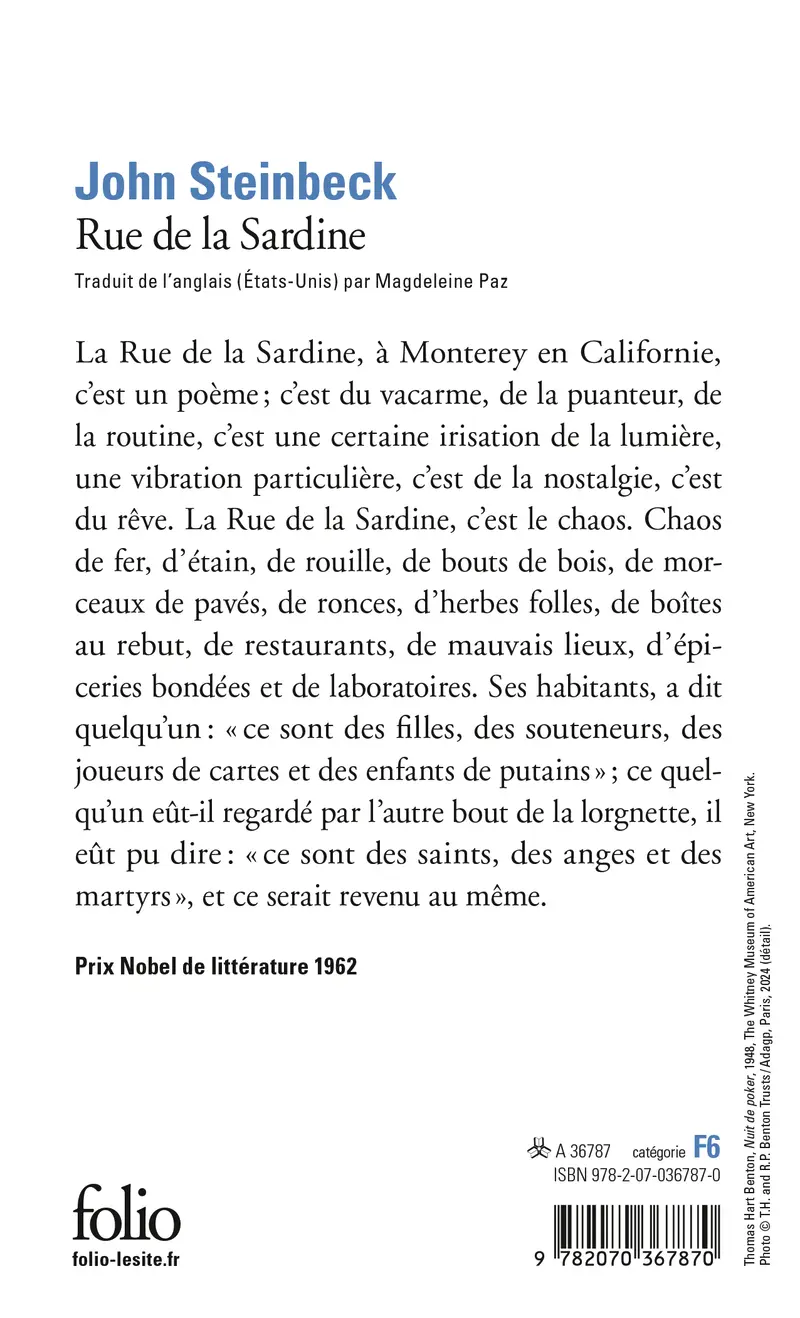 Rue de la Sardine - John Steinbeck