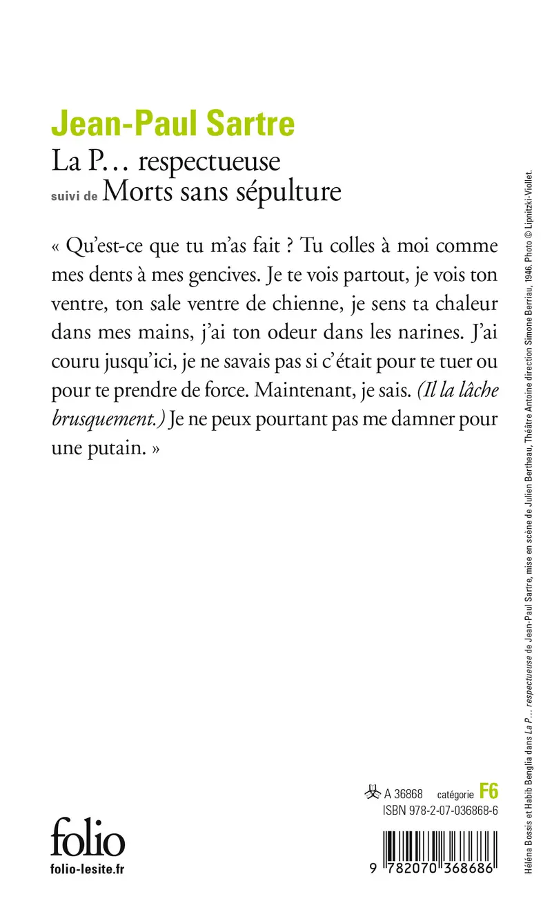 La P... respectueuse suivi de Morts sans sépulture - Jean-Paul Sartre