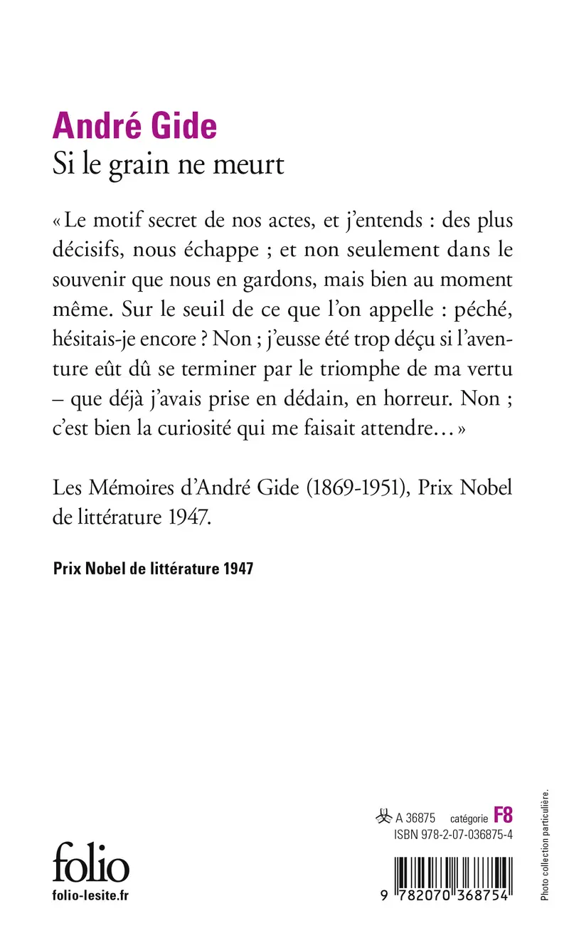 Si le grain ne meurt - André Gide