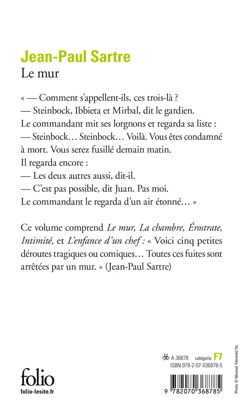 Le Mur - Jean-Paul Sartre