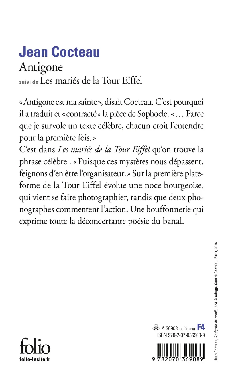Antigone suivi de Les Mariés de la Tour Eiffel - Jean Cocteau